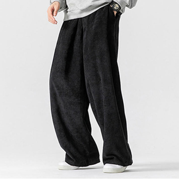 Buddha Stones無地コットンコーデュロイメンズワイドレッグパンツ（ポケット付き） - image 27