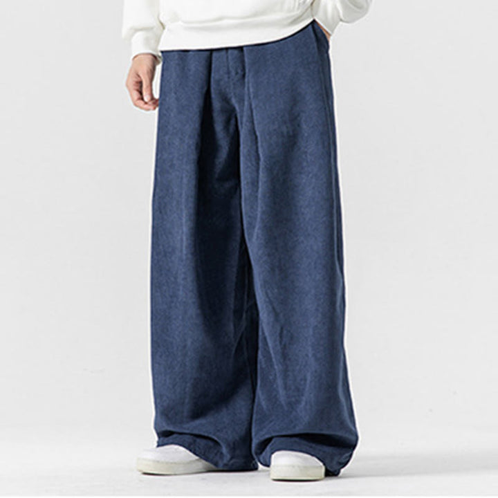 Buddha Stones無地コットンコーデュロイメンズワイドレッグパンツ（ポケット付き） - image 32
