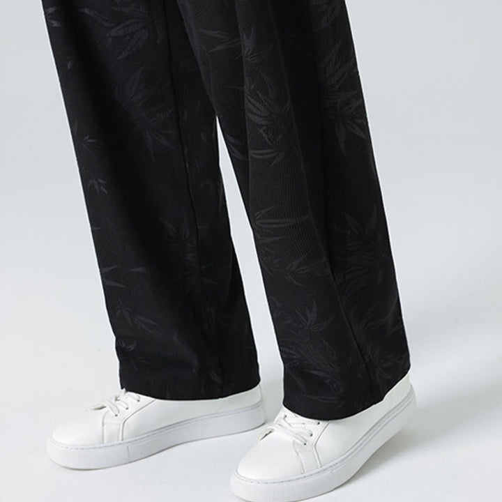 Buddha Stones竹柄 コーデュロイ メンズ ワイドレッグパンツ ポケット付き - image 19