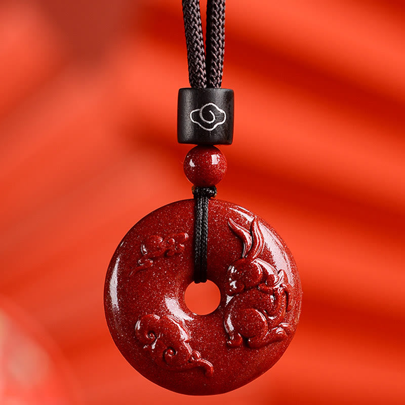 Buddha Stones十二支 辰砂平和のお守りチャーム落ち着いたネックレスペンダント - うさぎ - 小型 28×8mm - image 19