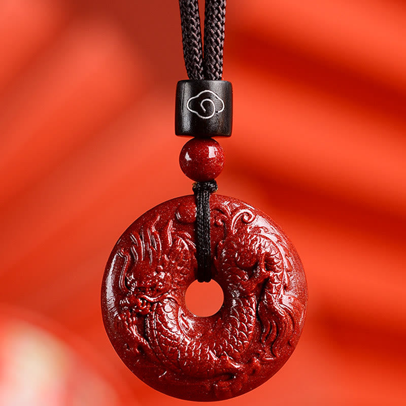 Buddha Stones十二支 辰砂平和のお守りチャーム落ち着いたネックレスペンダント - ドラゴン - 小型 28×8mm - image 22