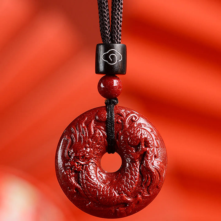 Buddha Stones十二支 辰砂平和のお守りチャーム落ち着いたネックレスペンダント - ドラゴン - 小型 28×8mm - image 22
