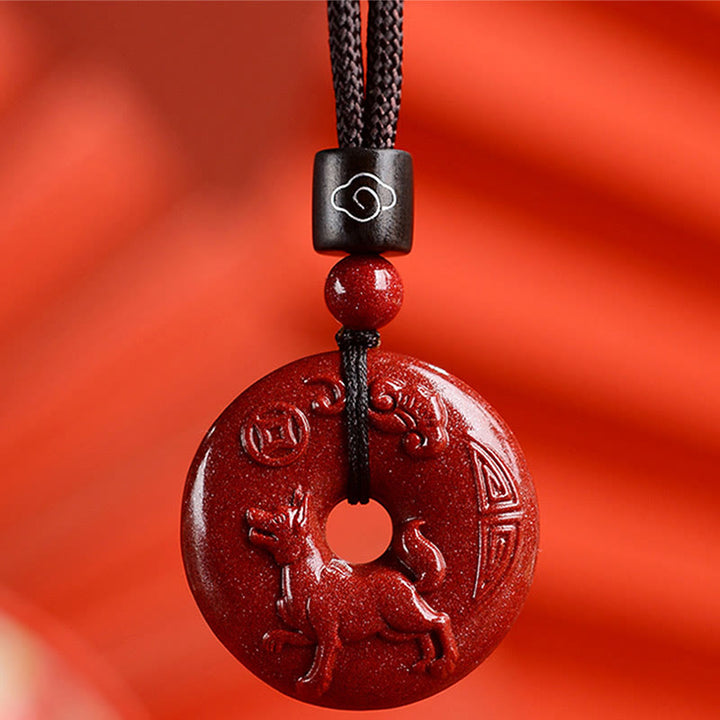 Buddha Stones十二支 辰砂平和のお守りチャーム落ち着いたネックレスペンダント - 犬 - 小型 28×8mm - image 34