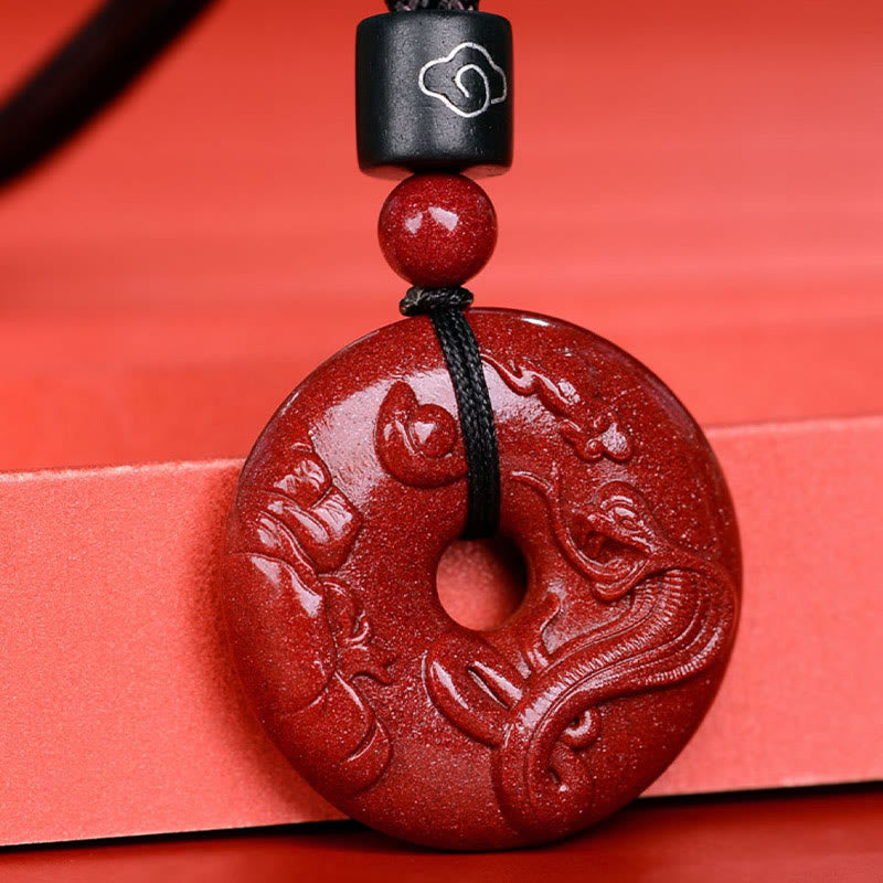 Buddha Stones十二支 辰砂平和のお守りチャーム落ち着いたネックレスペンダント - image 2