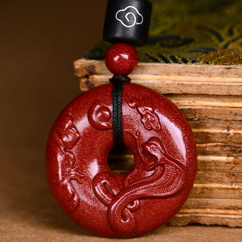Buddha Stones十二支 辰砂平和のお守りチャーム落ち着いたネックレスペンダント - image 4