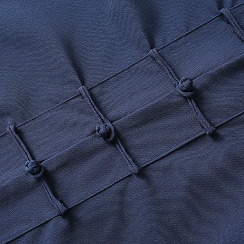 Buddha Stones 2点セット 唐装 伝統 カエルボタン メンズ 長袖 シャツ パンツ 衣装セット - image 3