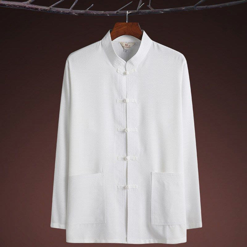 Buddha Stones 2点セット 唐装 無地 カエルボタン メンズ 長袖 シャツ パンツ セット - image 20