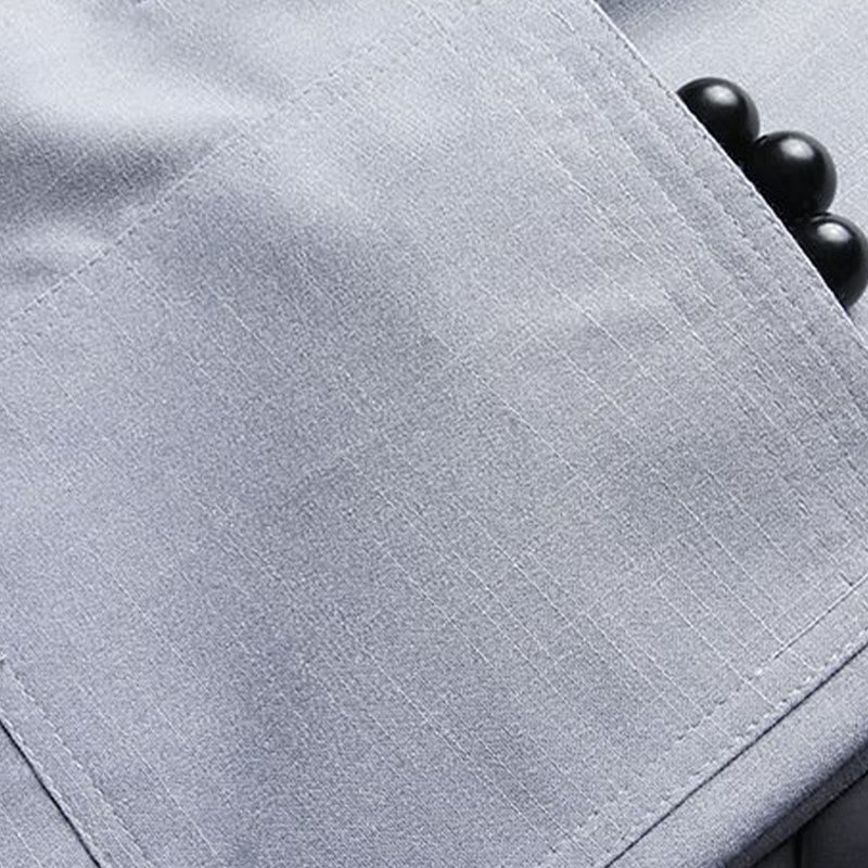 Buddha Stones 2点セット 唐装 無地 カエルボタン メンズ 長袖 シャツ パンツ セット - image 10