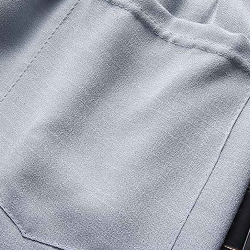 Buddha Stones 2点セット 唐装 無地 カエルボタン メンズ 長袖 シャツ パンツ セット - image 9