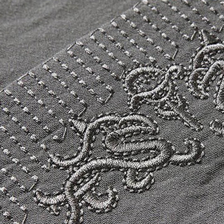 Buddha Stones 2点セット 無地 唐装 メンズ フロッグボタン 長袖 シャツ パンツ セット - image 8