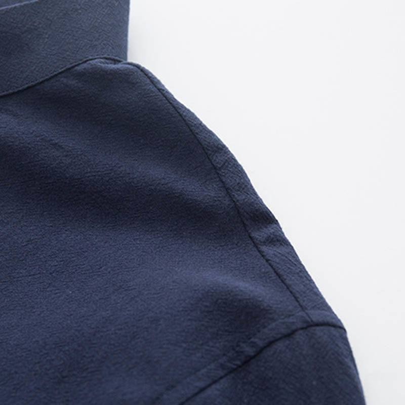 Buddha Stones 2点セット 禅唐装 メンズ リネン カエルボタン 長袖 シャツ パンツ セット - image 26