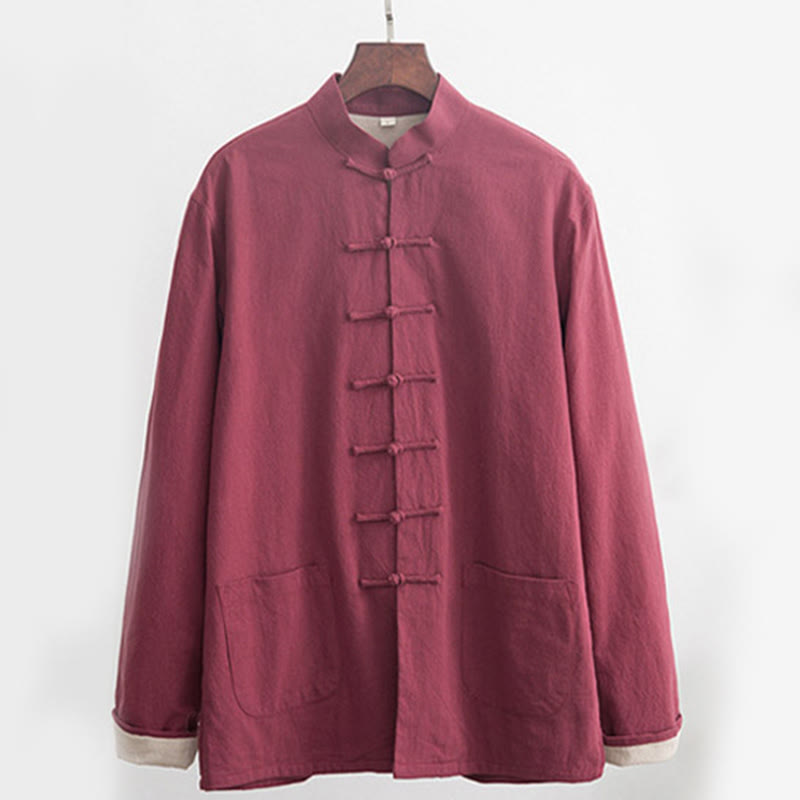 Buddha Stones 2点セット 禅唐装 メンズ リネン カエルボタン 長袖 シャツ パンツ セット - image 19