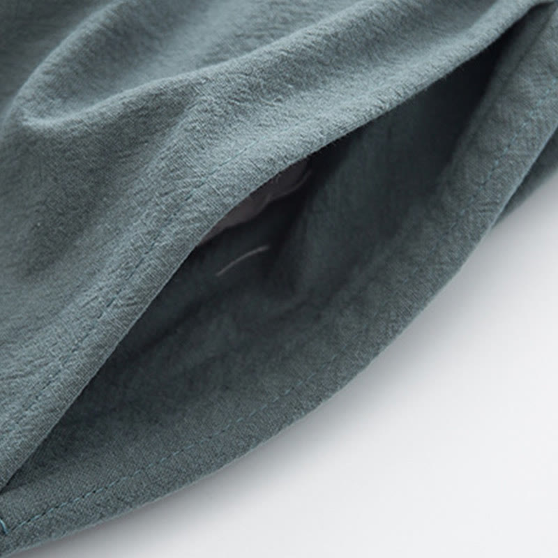 Buddha Stones 2点セット 禅唐装 メンズ リネン カエルボタン 長袖 シャツ パンツ セット - image 15