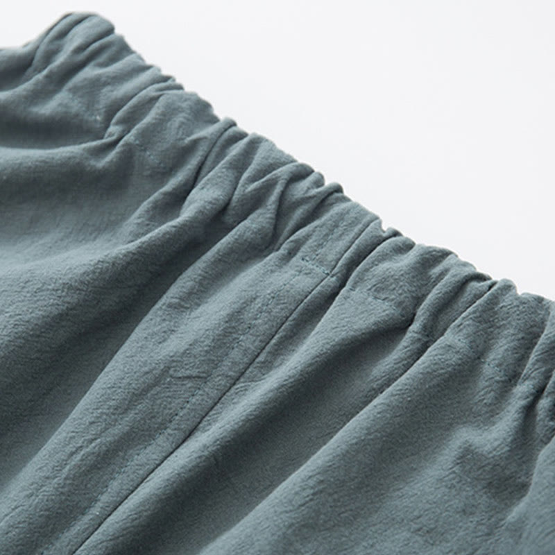 Buddha Stones 2点セット 禅唐装 メンズ リネン カエルボタン 長袖 シャツ パンツ セット - image 14