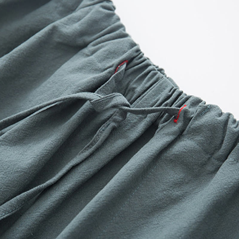 Buddha Stones 2点セット 禅唐装 メンズ リネン カエルボタン 長袖 シャツ パンツ セット - image 13