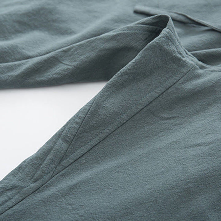 Buddha Stones 2点セット 禅唐装 メンズ リネン カエルボタン 長袖 シャツ パンツ セット - image 16