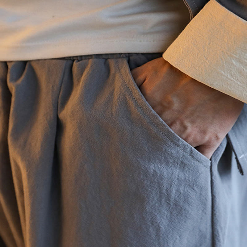 Buddha Stones 2点セット 禅唐装 メンズ カエルボタン 長袖 シャツ パンツ セット ポケット付き - image 14