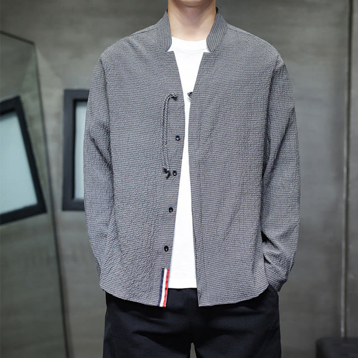 Buddha Stones秋 無地 メンズ ボタン 長袖 シャツ 衣類 - image 3