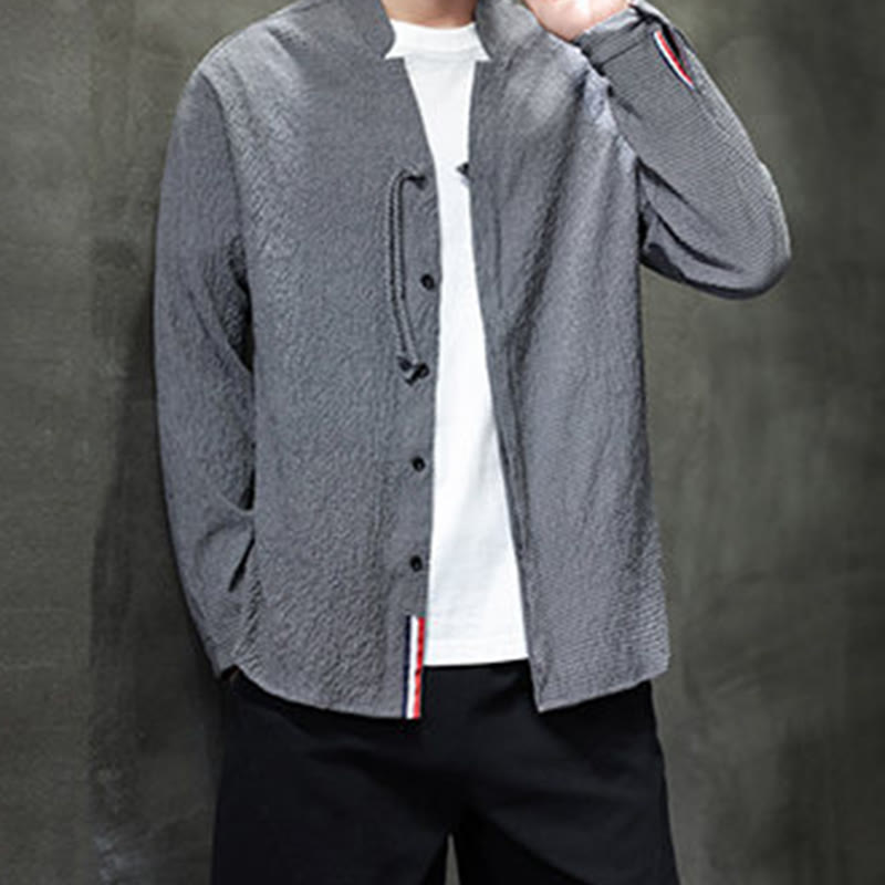 Buddha Stones秋 無地 メンズ ボタン 長袖 シャツ 衣類 - image 8