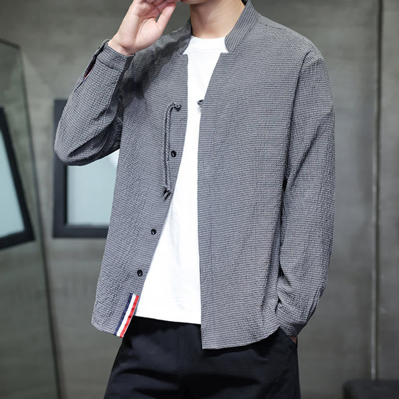 Buddha Stones秋 無地 メンズ ボタン 長袖 シャツ 衣類 - image 6