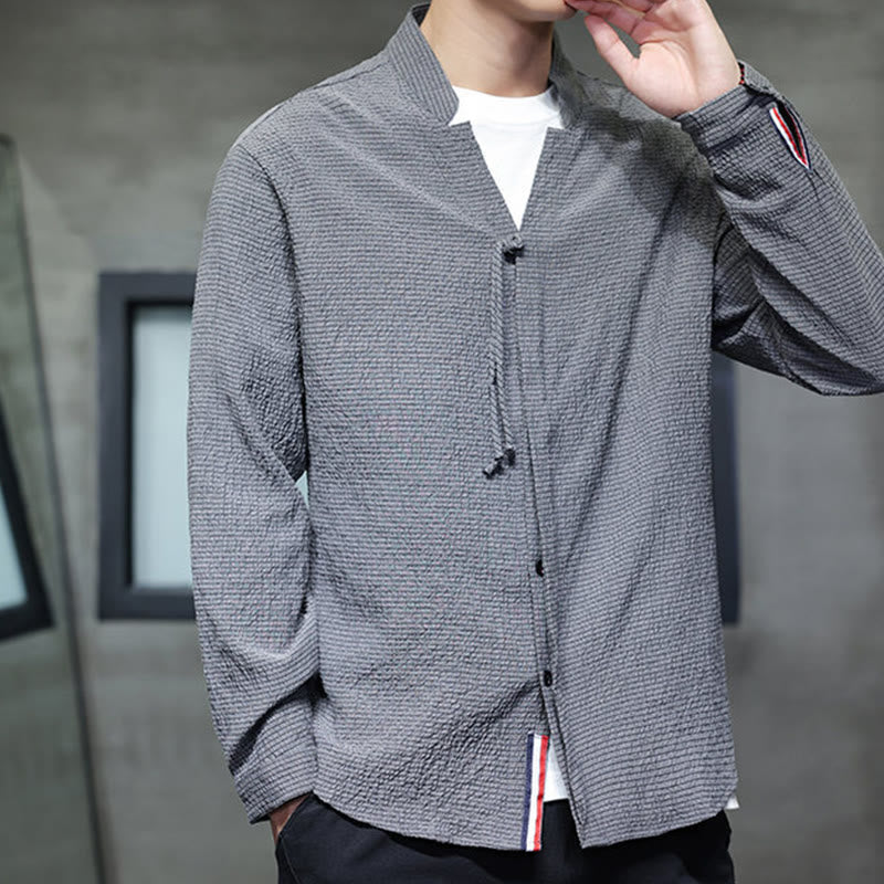 Buddha Stones秋 無地 メンズ ボタン 長袖 シャツ 衣類 - image 7