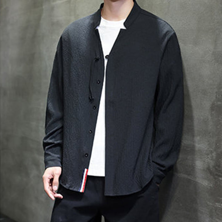 Buddha Stones秋 無地 メンズ ボタン 長袖 シャツ 衣類 - image 23