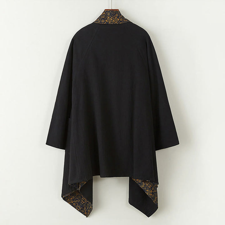 Buddha Stones秋冬 メンズ コットン ミドル丈コート 両面ジャケット - image 8