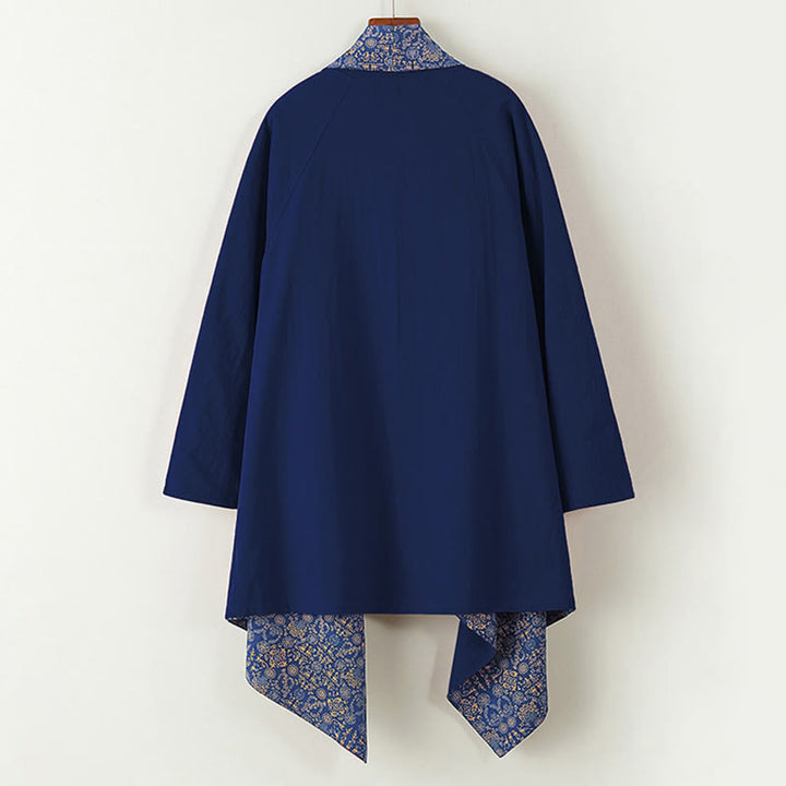 Buddha Stones秋冬 メンズ コットン ミドル丈コート 両面ジャケット - image 2