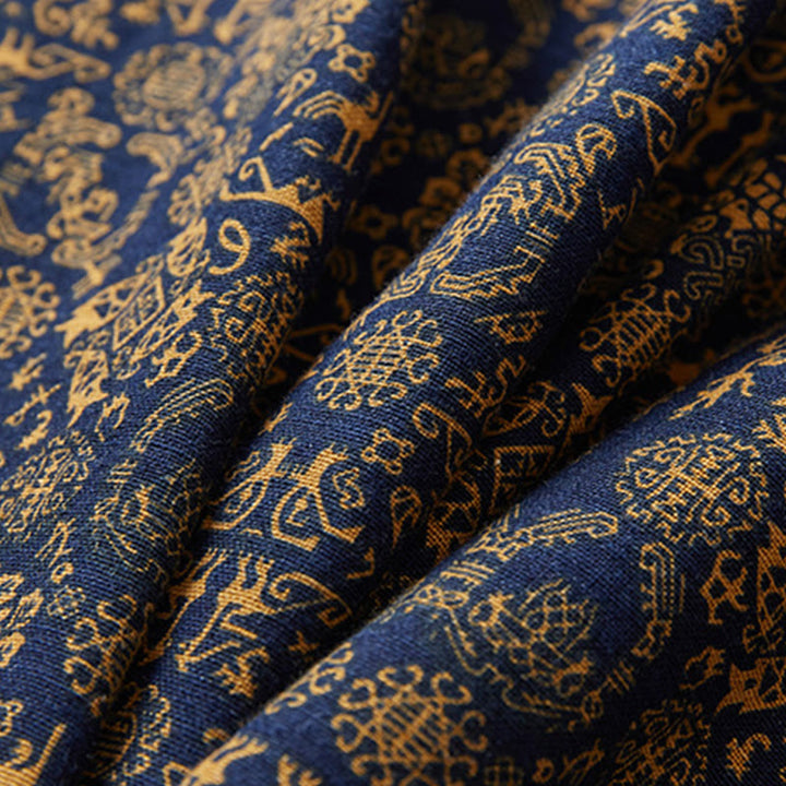 Buddha Stones秋冬 メンズ コットン ミドル丈コート 両面ジャケット - image 17