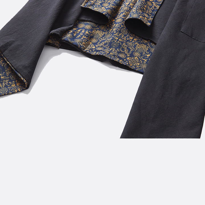 Buddha Stones秋冬 メンズ コットン ミドル丈コート 両面ジャケット - image 12