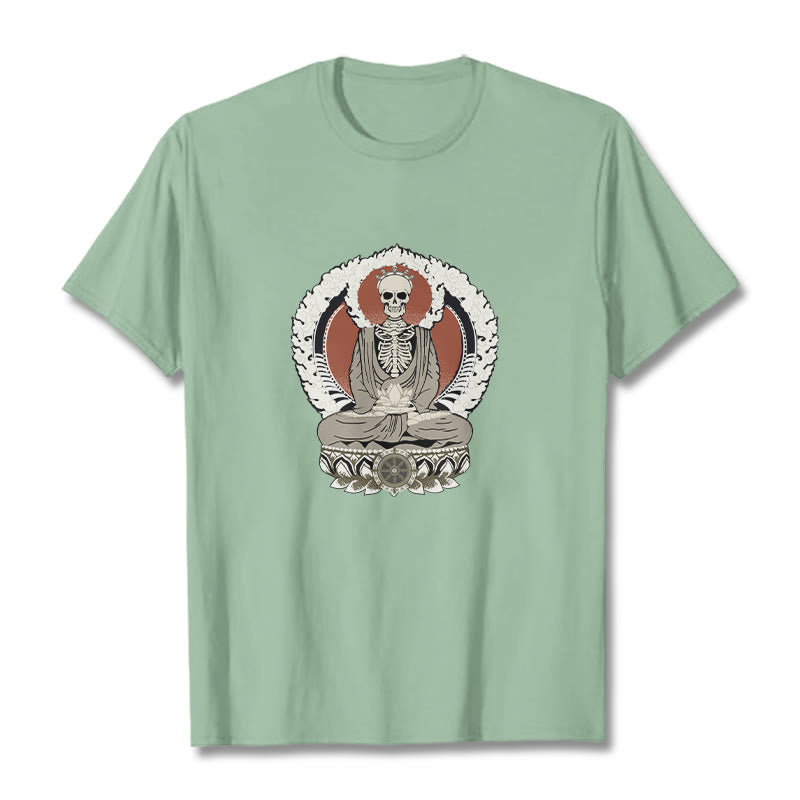 Buddha Stonesスケルトン柄Tシャツ - 淡い緑色 - 2XL - image 14
