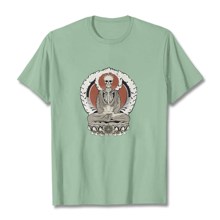 Buddha Stonesスケルトン柄Tシャツ - 淡い緑色 - 2XL - image 14