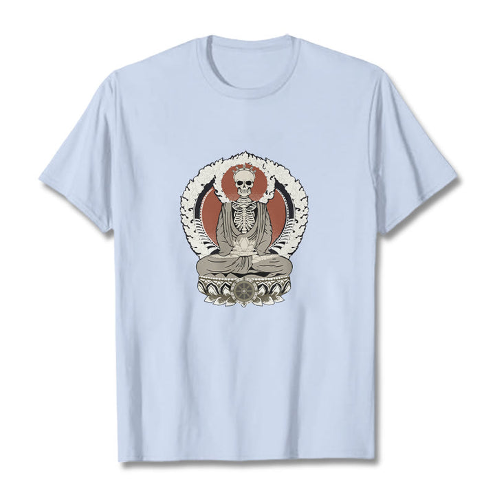Buddha Stonesスケルトン柄Tシャツ - ライトシアン - 2XL - image 18