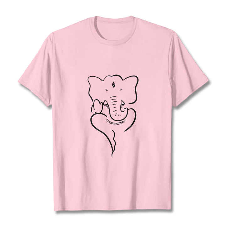 Buddha Stonesガネーシャ象スケッチ柄Tシャツ - ライトピンク - 2XL - image 13
