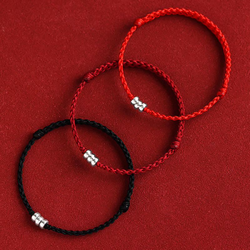 Buddha Stones925 スターリングシルバー ビーズ 守護 幸運 編み込み ブレスレット アンクレット - image 4