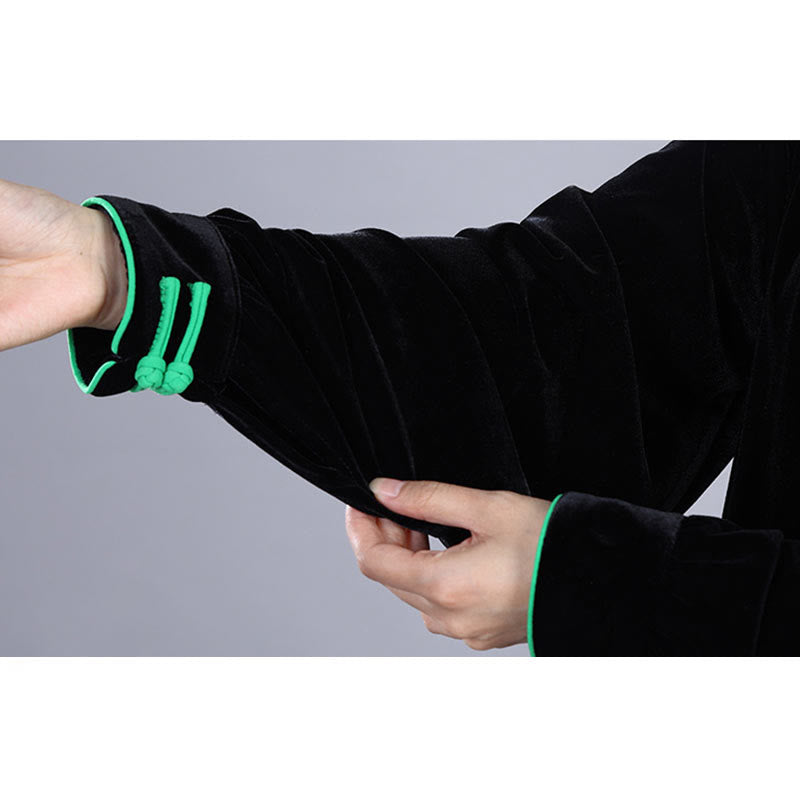 Buddha Stones2点セット 秋冬 太極拳 瞑想 気功 禅 練習 ユニセックス ベロア プラッシュ 服 セット - image 4