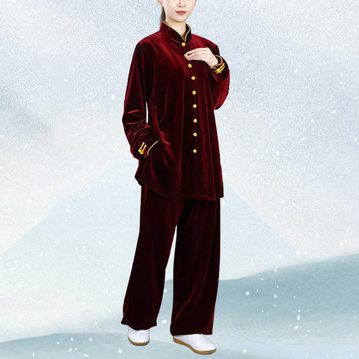 Buddha Stones2点セット 秋冬 太極拳 瞑想 気功 禅 練習 ユニセックス ベロア プラッシュ 服 セット - image 10