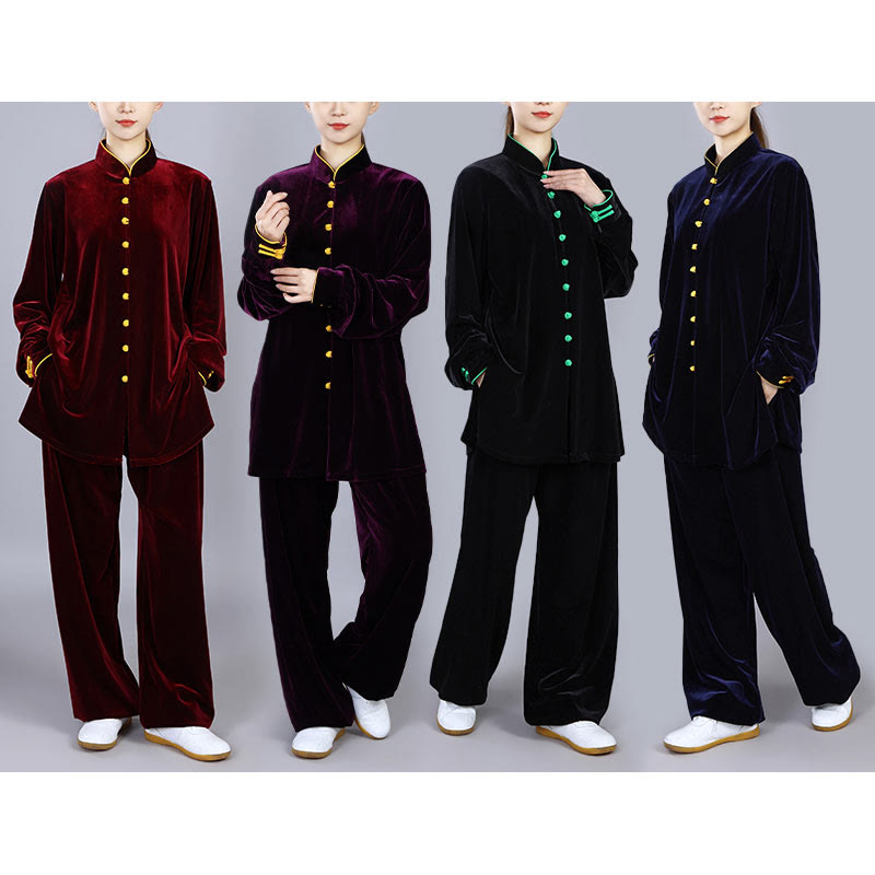 Buddha Stones2点セット 秋冬 太極拳 瞑想 気功 禅 練習 ユニセックス ベロア プラッシュ 服 セット - image 22