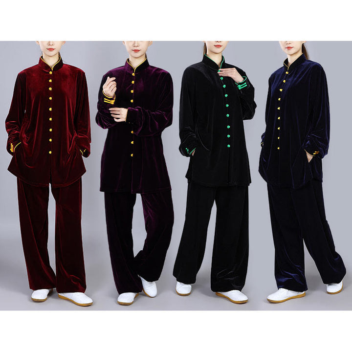Buddha Stones2点セット 秋冬 太極拳 瞑想 気功 禅 練習 ユニセックス ベロア プラッシュ 服 セット - image 22