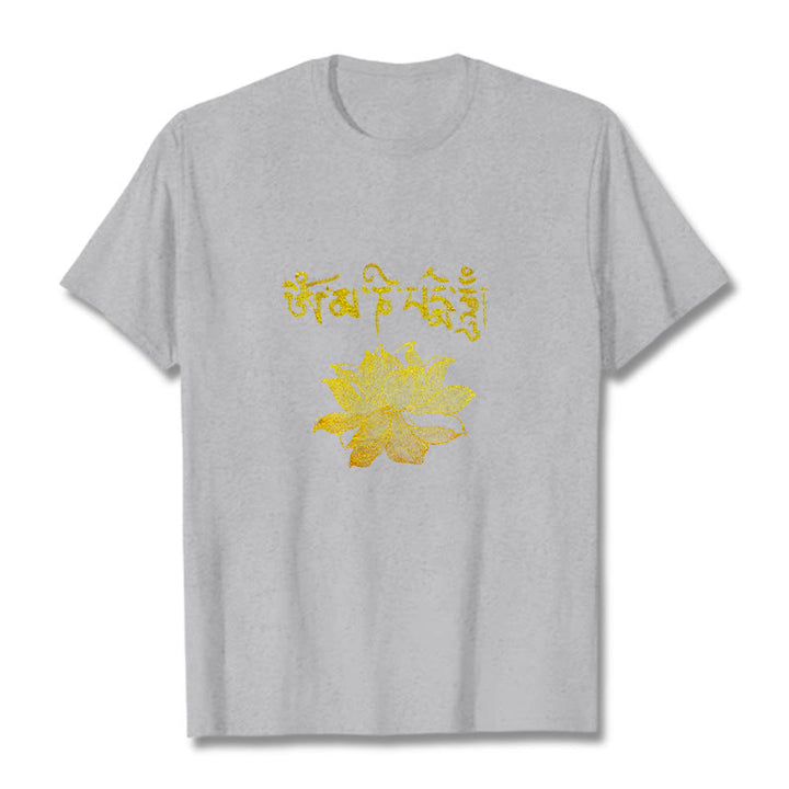 Buddha Stones黄金蓮 サンスクリットTシャツ - ライトグレー - 2XL - image 19