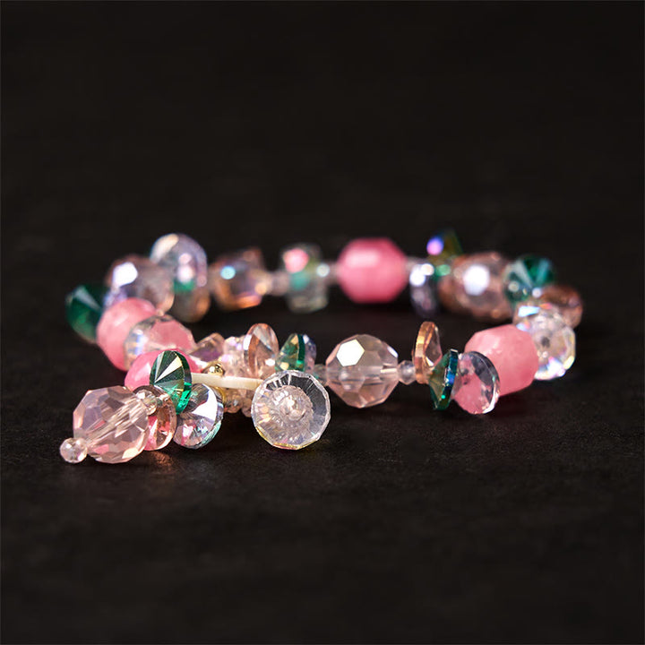 Buddha Stonesピンククリスタル グリーンクリスタル ホワイトクリスタル フラワー 温もりブレスレット - image 8