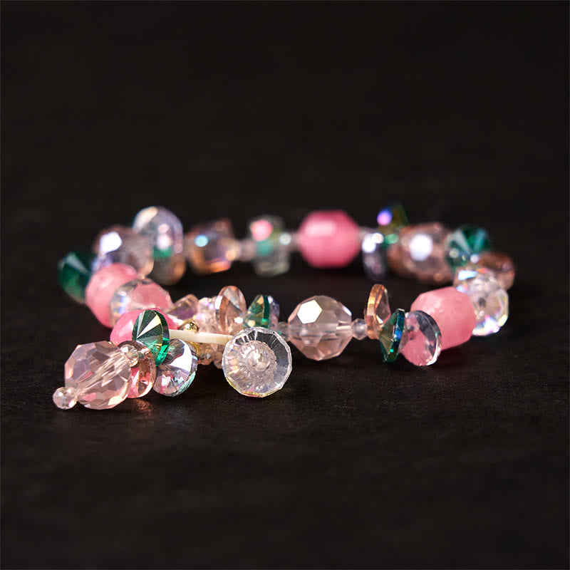 Buddha Stonesピンククリスタル グリーンクリスタル ホワイトクリスタル フラワー 温もりブレスレット - image 12