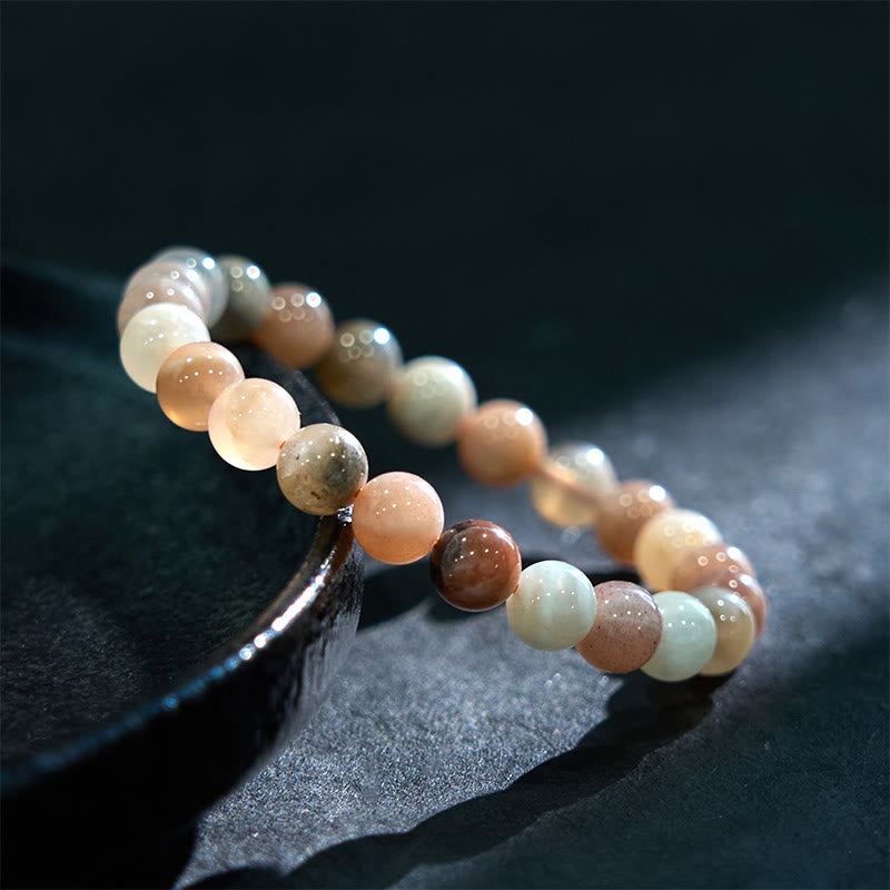 Buddha Stonesピーチムーンストーン ヒーリングブレスレット