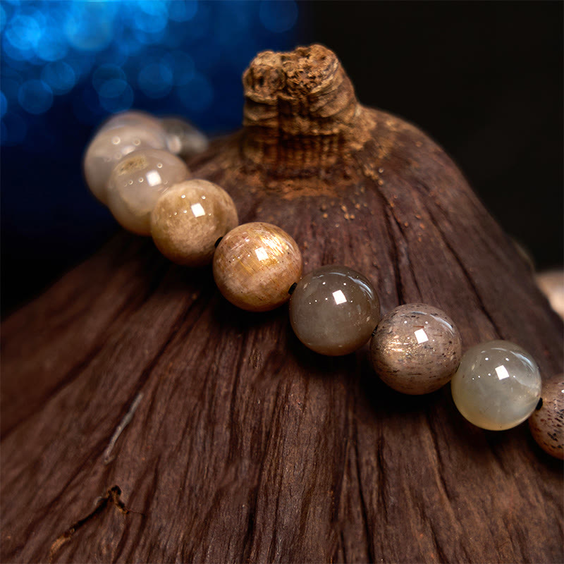 Buddha Stonesブラックムーンストーン スージングブレスレット