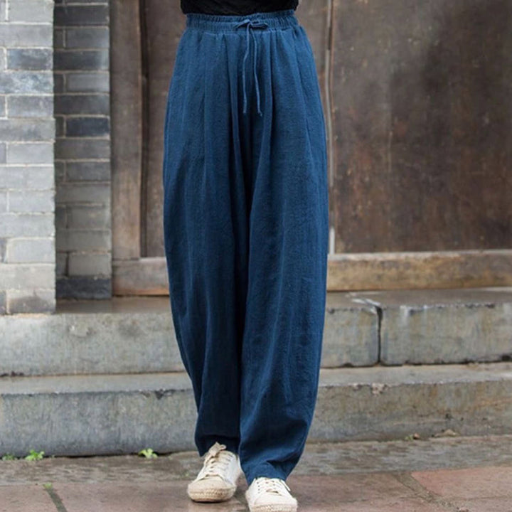 Buddha Stones無地デザイン コットン レディース パンツ - スチールブルー - US14、 UK/AU18、 EU46 (4XL) - image 12