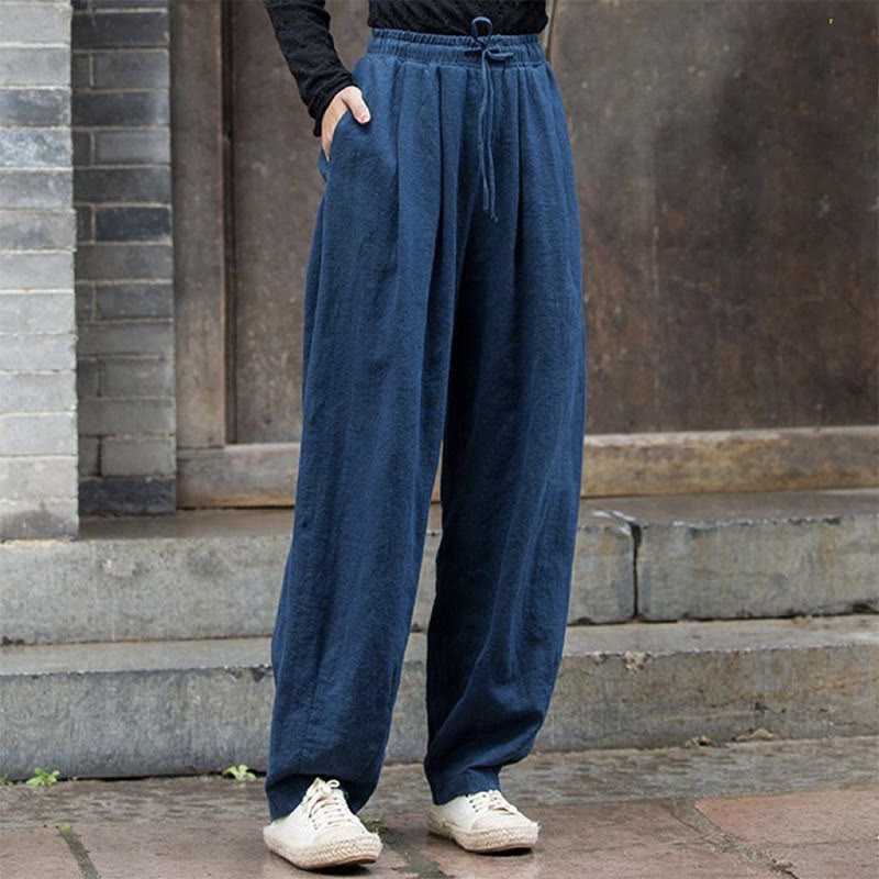 Buddha Stones無地デザイン コットン レディース パンツ - image 14
