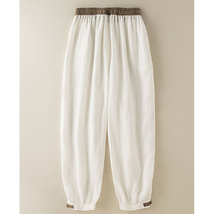 Buddha Stones レディース 無地コットン素材 ドローストリング サルエルパンツ ポケット付 - image 8