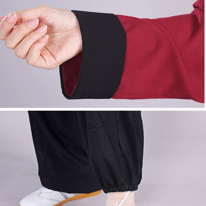 Buddha Stones 2点セット 秋冬 カエルボタン 太極拳 瞑想 気功 禅 練習 ユニセックス コットン リネン 服 セット - image 9