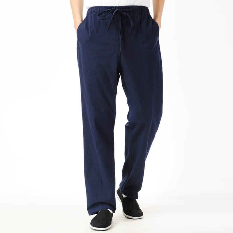 Buddha Stones秋冬 無地 メンズ ドローストリングパンツ ポケット付き - image 1