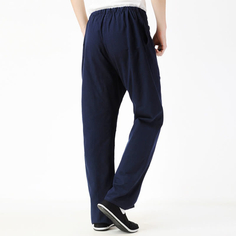 Buddha Stones秋冬 無地 メンズ ドローストリングパンツ ポケット付き - image 2